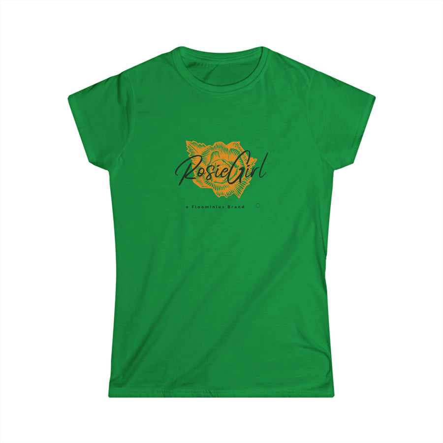 C-01b Rosie Girl Logo "Golden Rose" Print Design | Women's Softstyle Tee