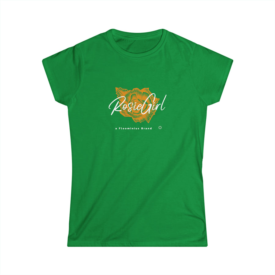 C-01a Rosie Girl Logo " Golden Rose" Print Design | Women's Softstyle Tee