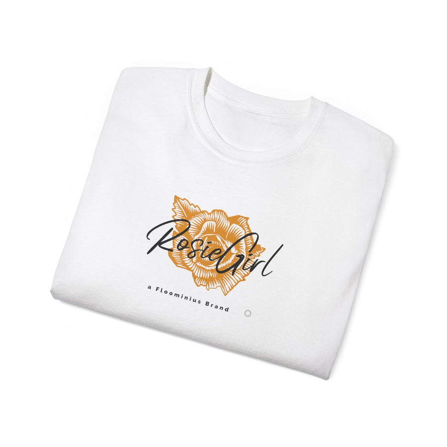 C-2a Rosie Girl Logo "Golden Rose" Print Design (Unisex) | Unisex Ultra Cotton Tee