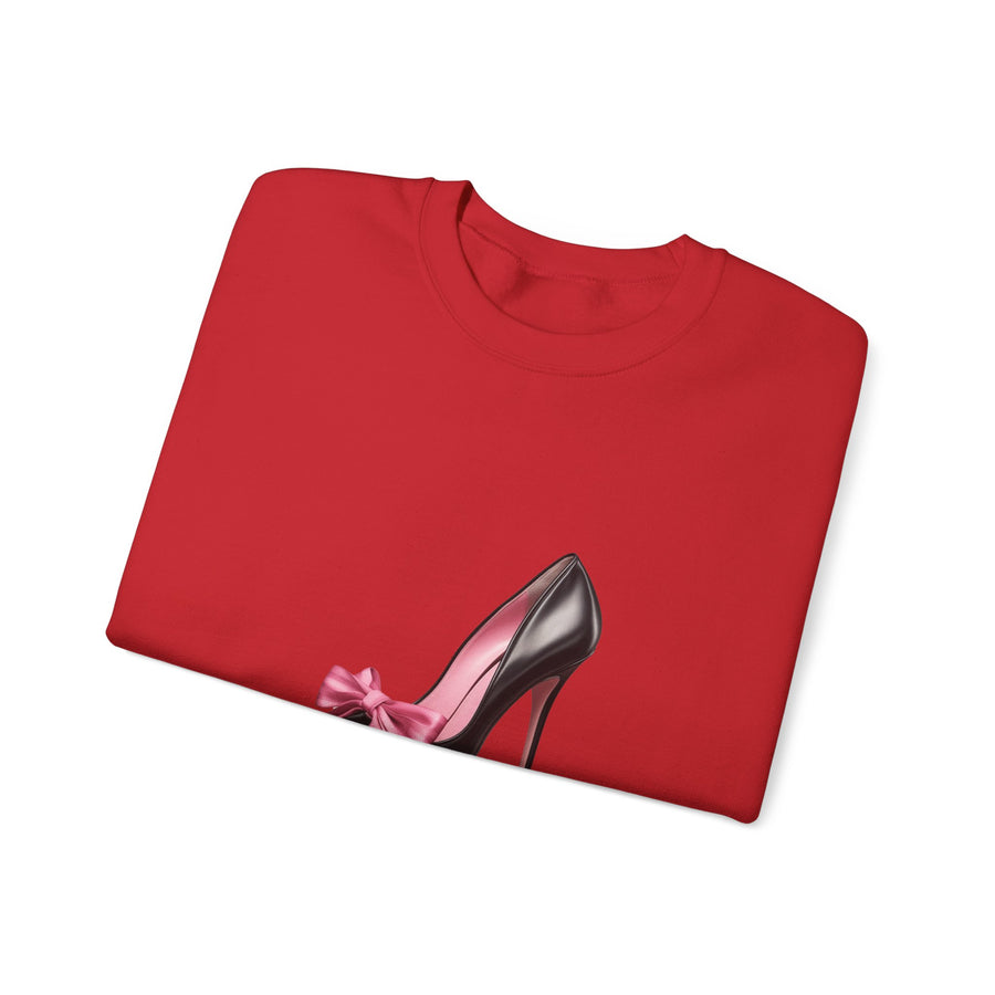 C- Rosie Girl-24S "Shoe with Bow" Print Design | Unisex Heavy Blend™ Crewneck Sweatshirt