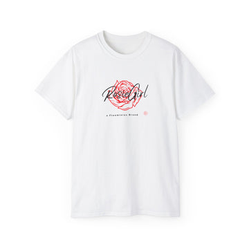 C-02c Rosie Girl Logo "Red Rose" Print Design (Unisex) | Unisex Ultra Cotton Tee