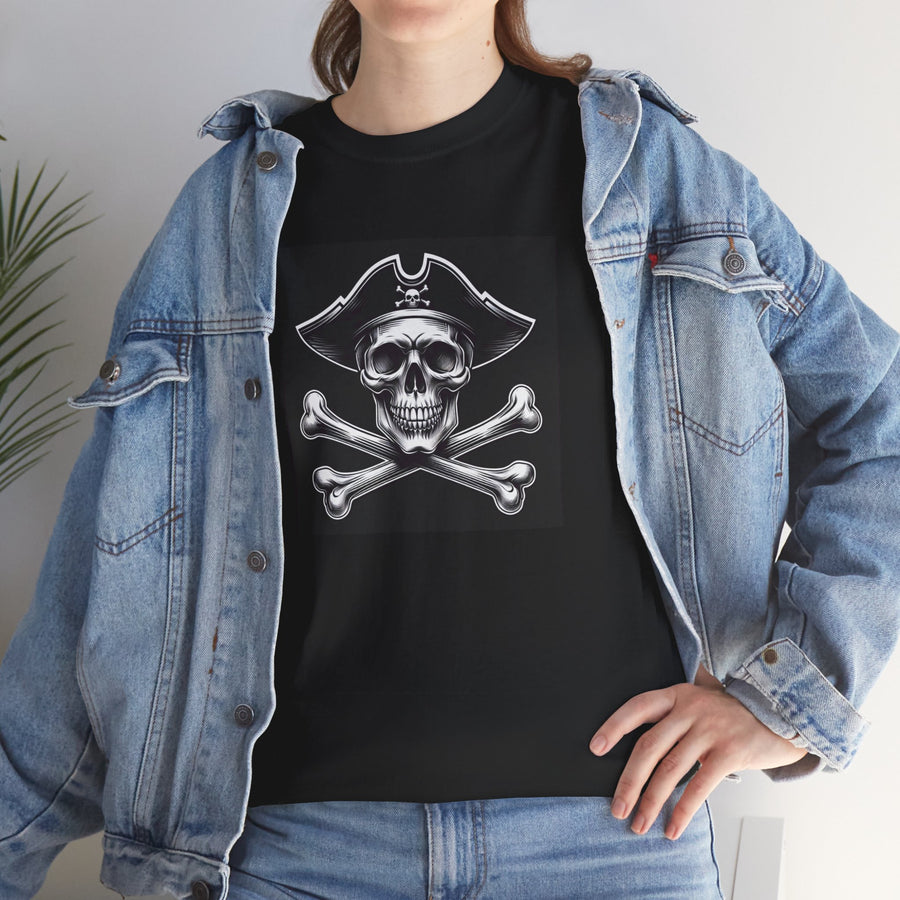 Novelty (022) "Skull & Crossbones" Print Design | Unisex Heavy Cotton Tee