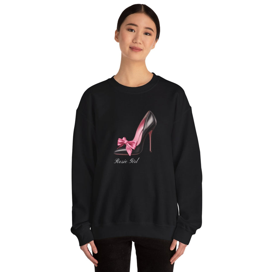 C- Rosie Girl-24S "Shoe with Bow" Print Design | Unisex Heavy Blend™ Crewneck Sweatshirt