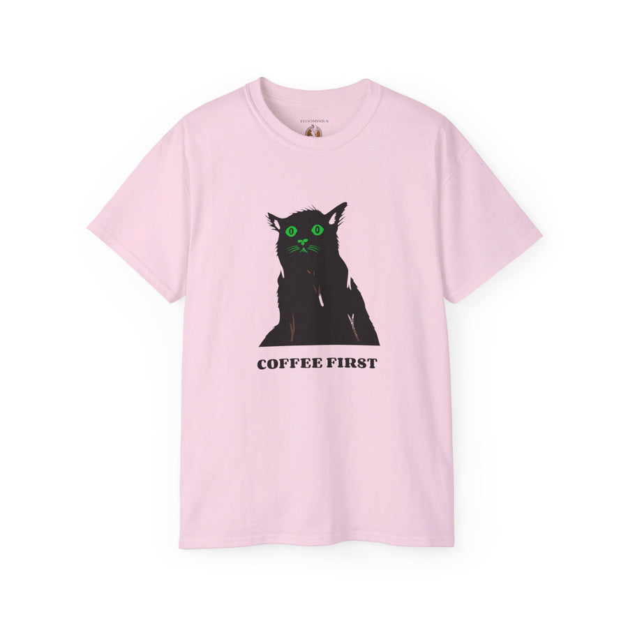 Halloween "Coffee First" Kitty Design | Unisex Ultra Cotton Tee