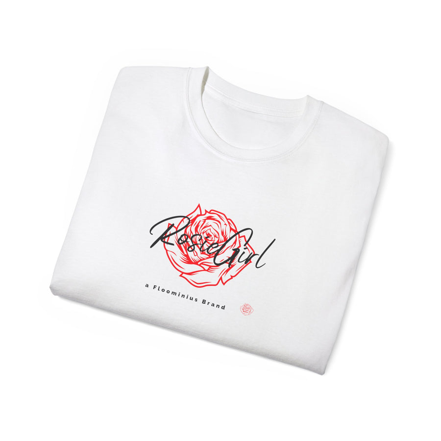 C-02c Rosie Girl Logo "Red Rose" Print Design (Unisex) | Unisex Ultra Cotton Tee