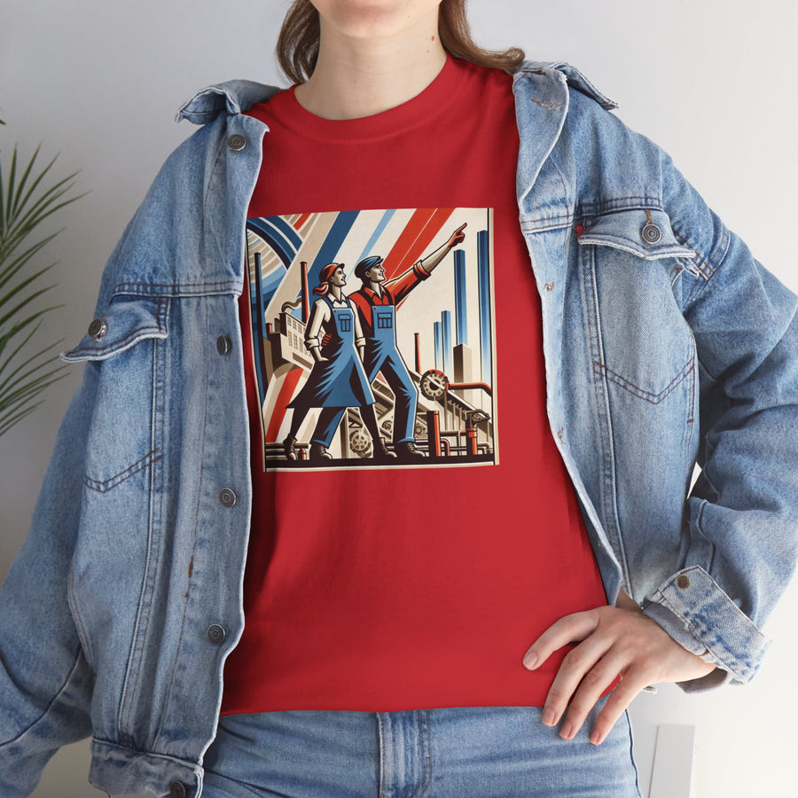 Novelty (068) Constructivist Poster Print Design #8 by Floominius Brands /Unisex Heavy Cotton Tee