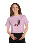 C- Rosie Girl-24C "Shoe with Bow" Print Design | Champion Women's Heritage Cropped T-Shirt