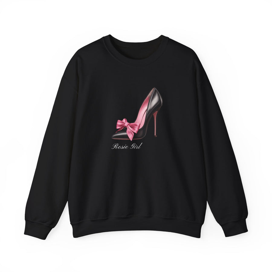 C- Rosie Girl-24S "Shoe with Bow" Print Design | Unisex Heavy Blend™ Crewneck Sweatshirt