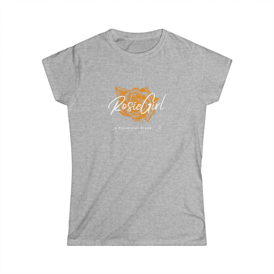 C-01a Rosie Girl Logo " Golden Rose" Print Design | Women's Softstyle Tee