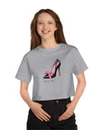 C- Rosie Girl-24C "Shoe with Bow" Print Design | Champion Women's Heritage Cropped T-Shirt