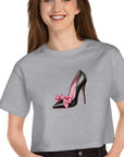 C- Rosie Girl-24C "Shoe with Bow " Print Design | Champion Women's Heritage Cropped T-Shirt