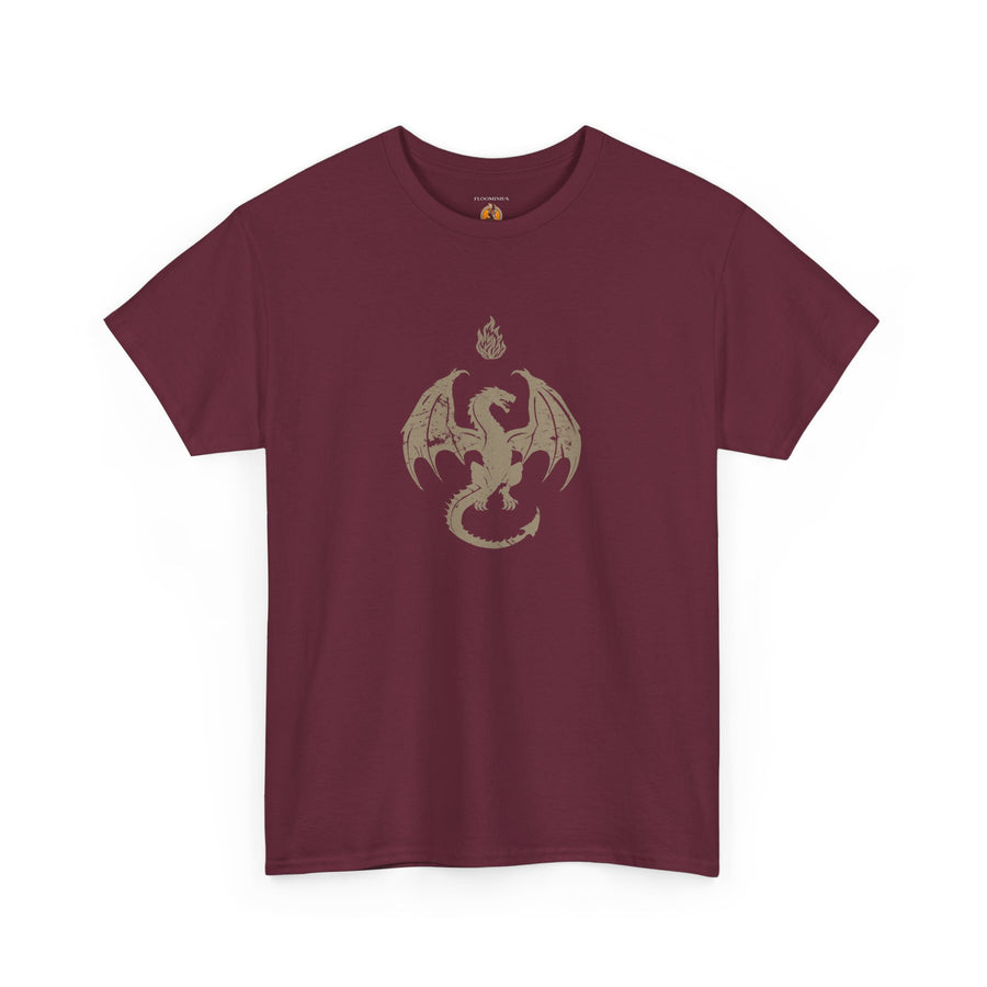 Novelty (043) Dragon Shadow Print Design | Unisex Heavy Cotton Tee