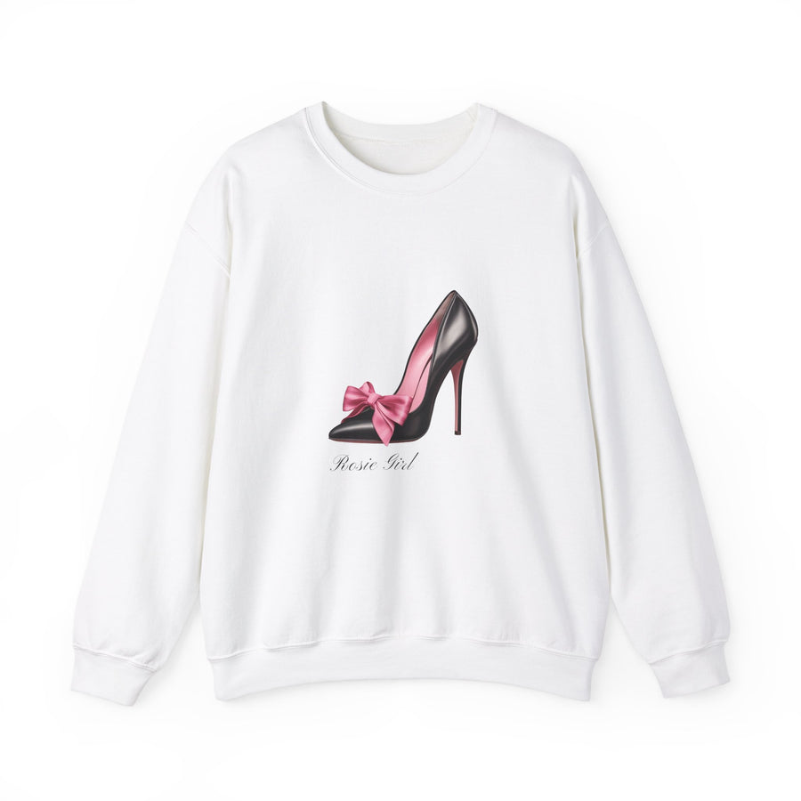 C- Rosie Girl-24S "Shoe with Bow" Print Design | Unisex Heavy Blend™ Crewneck Sweatshirt