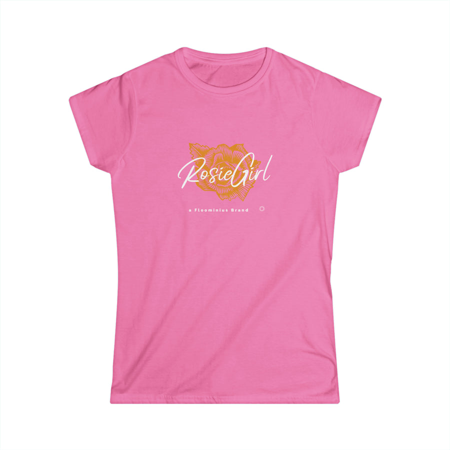 C-01a Rosie Girl Logo " Golden Rose" Print Design | Women's Softstyle Tee