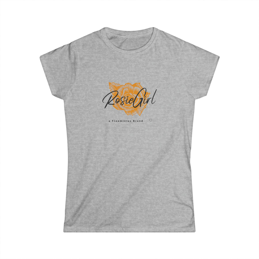 C-01b Rosie Girl Logo "Golden Rose" Print Design | Women's Softstyle Tee