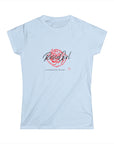 C-01c Rosie Girl Logo "Red Rose" Print Design | Women's Softstyle Tee