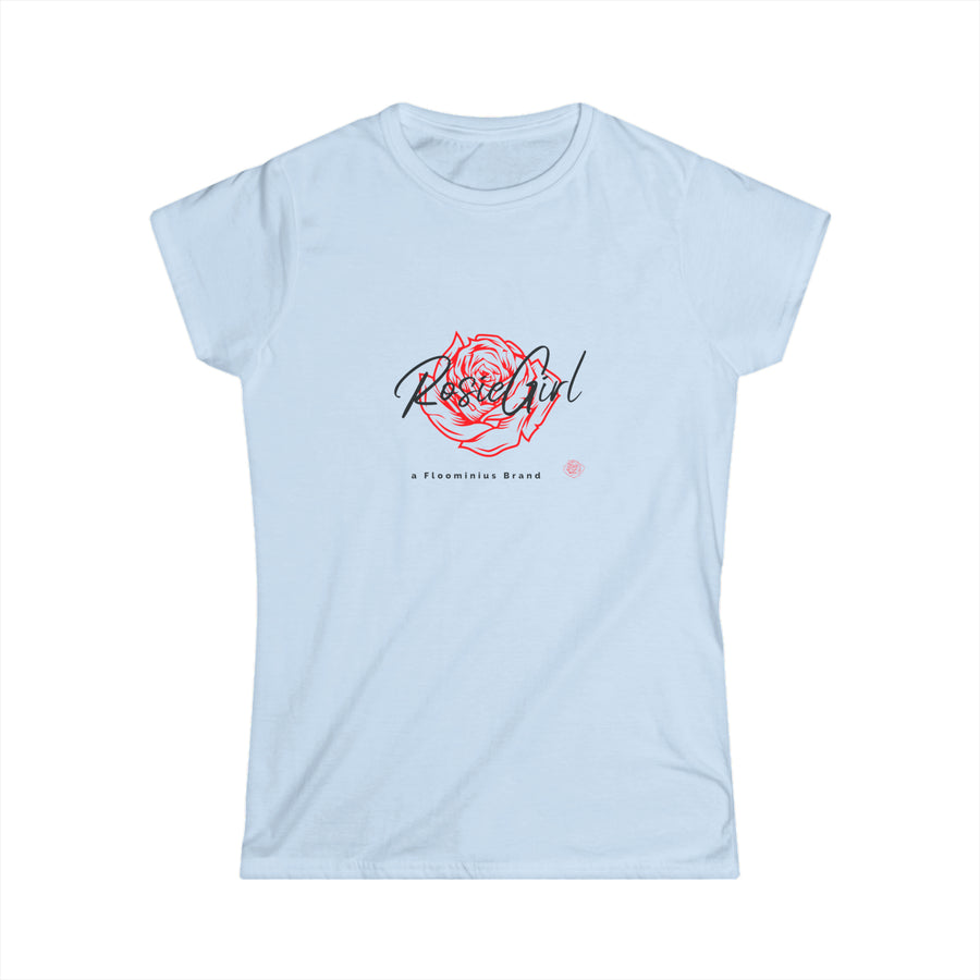 C-01c Rosie Girl Logo "Red Rose" Print Design | Women's Softstyle Tee