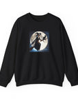 Halloween "Witch Broom Moon and Cat" |Unisex Heavy Blend™ Crewneck Sweatshirt