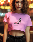 C- Rosie Girl-24C "Shoe with Bow " Print Design | Champion Women's Heritage Cropped T-Shirt