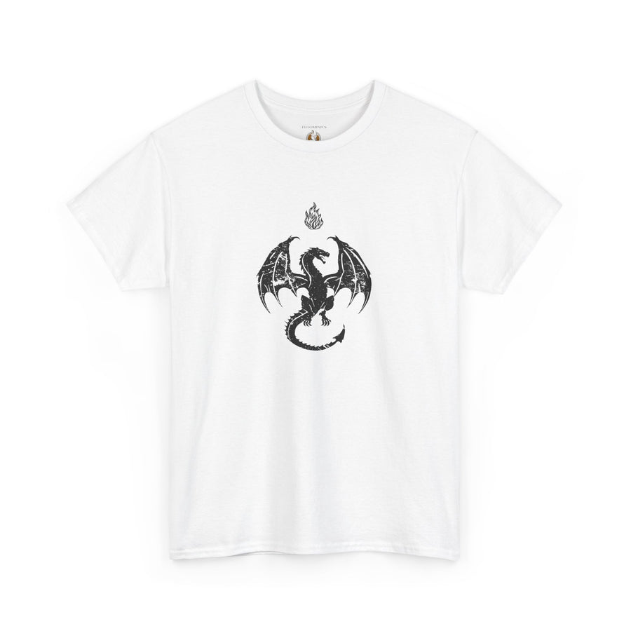 Novelty (043) Dragon Shadow Print Design | Unisex Heavy Cotton Tee