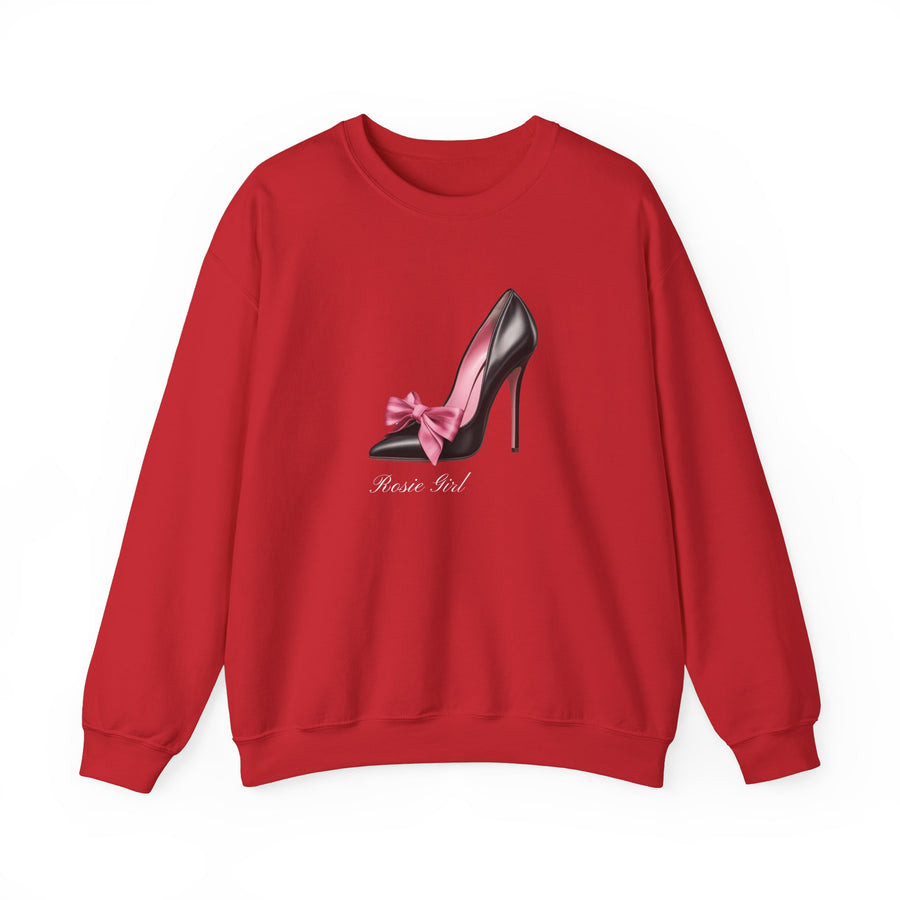 C- Rosie Girl-24S "Shoe with Bow" Print Design | Unisex Heavy Blend™ Crewneck Sweatshirt