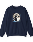 Halloween "Witch Broom Moon and Cat" |Unisex Heavy Blend™ Crewneck Sweatshirt