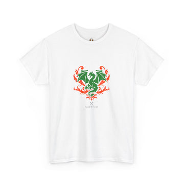 Novelty (041) Dragon & Fire Print Design | Unisex Heavy Cotton Tee