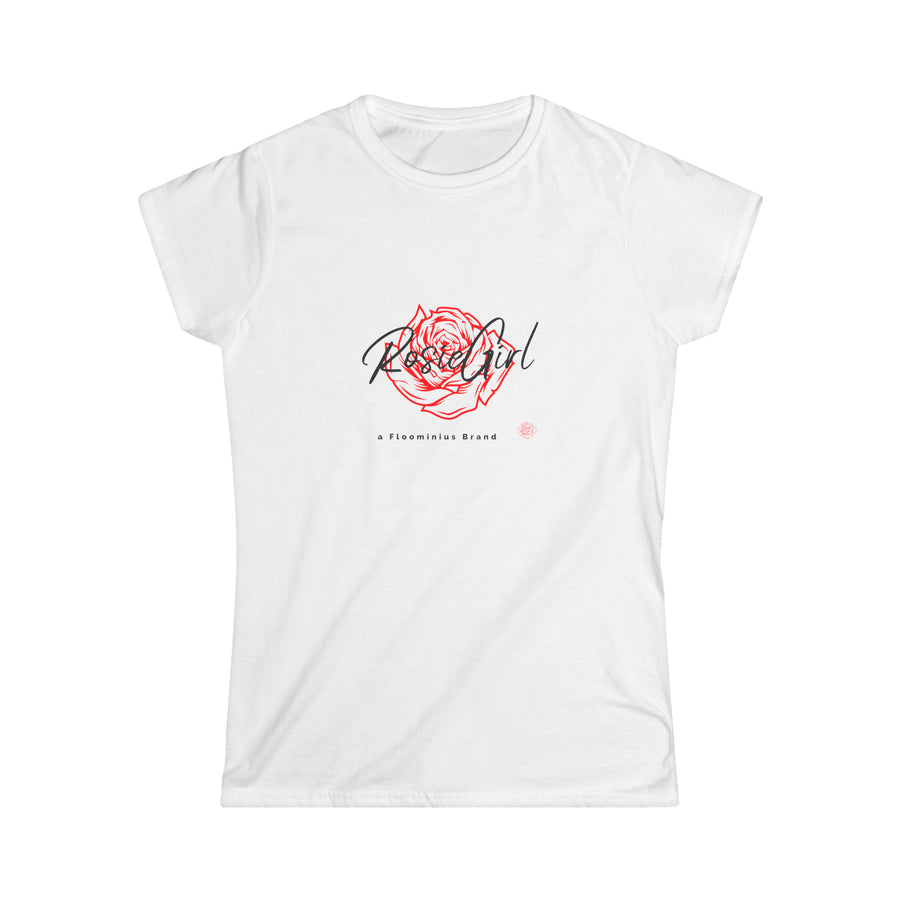 C-01c Rosie Girl Logo "Red Rose" Print Design | Women's Softstyle Tee