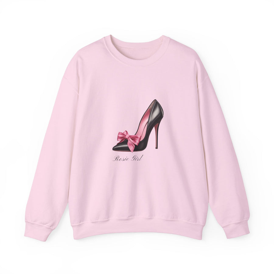 C- Rosie Girl-24S "Shoe with Bow" Print Design | Unisex Heavy Blend™ Crewneck Sweatshirt