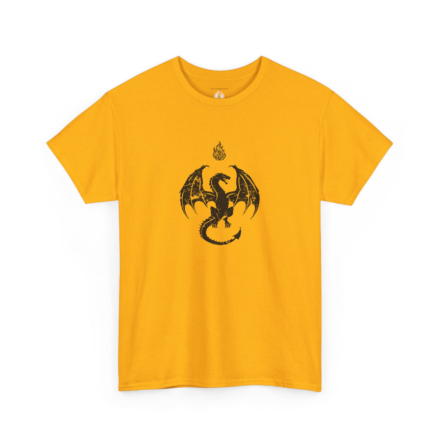 Novelty (043) Dragon Shadow Print Design | Unisex Heavy Cotton Tee