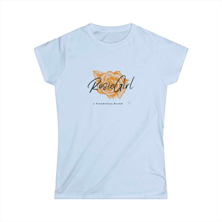 C-01b Rosie Girl Logo "Golden Rose" Print Design | Women's Softstyle Tee