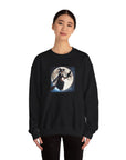 Halloween "Witch Broom Moon and Cat" |Unisex Heavy Blend™ Crewneck Sweatshirt