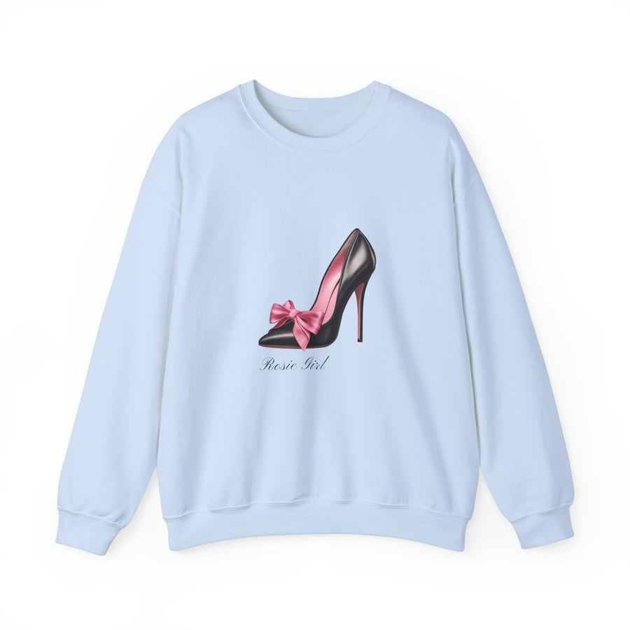 C- Rosie Girl-24S "Shoe with Bow" Print Design | Unisex Heavy Blend™ Crewneck Sweatshirt