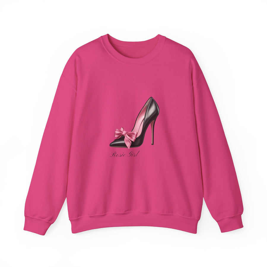 C- Rosie Girl-24S "Shoe with Bow" Print Design | Unisex Heavy Blend™ Crewneck Sweatshirt