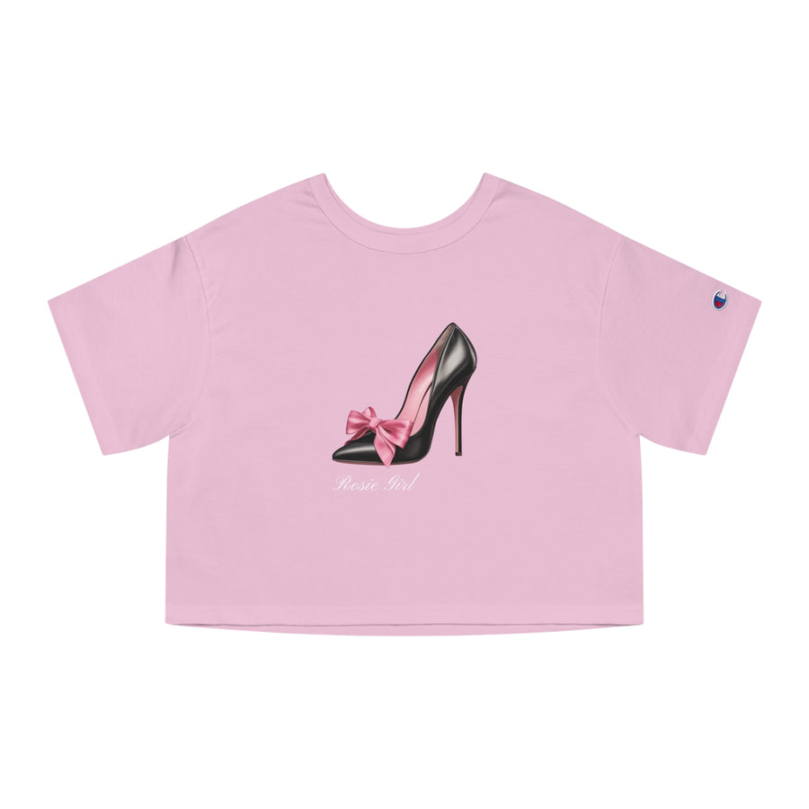 C- Rosie Girl-24C "Shoe with Bow " Print Design | Champion Women's Heritage Cropped T-Shirt