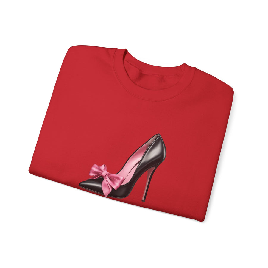 C- Rosie Girl-24S "Shoe with Bow" Print Design | Unisex Heavy Blend™ Crewneck Sweatshirt