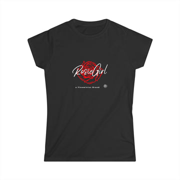 C-01c Rosie Girl Logo "Red Rose" Print Design | Women's Softstyle Tee