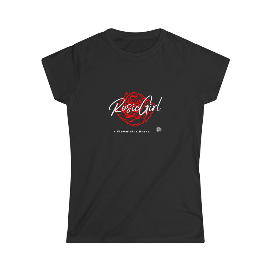 C-01c Rosie Girl Logo "Red Rose" Print Design | Women's Softstyle Tee