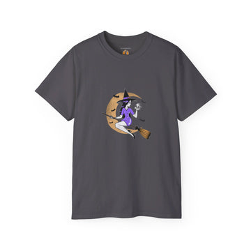 Halloween "Witch & Moon" Print Design | Unisex Ultra Cotton Tee