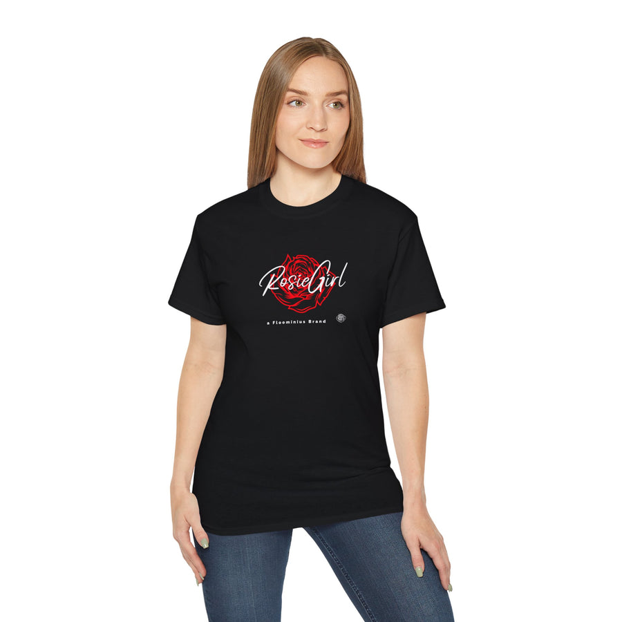 C-02c Rosie Girl Logo "Red Rose" Print Design (Unisex) | Unisex Ultra Cotton Tee